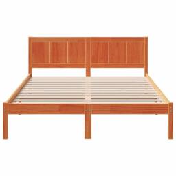 Berkfield Home Modern Wax Brown Pine Wood Bed Frame Wax brown Solid wood 160 x 200 cm - thumbnail 5