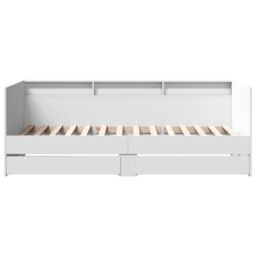 Berkfield Home Daybed with Drawers without Mattress White 90x190 cm Single - thumbnail 4