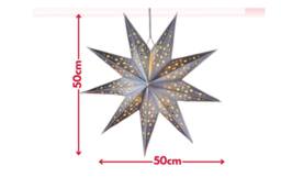 Marco Paul Hanging LED Silver Origami Star Christmas Decoration - Size: 50 cm x 50 cm - thumbnail 3