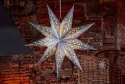 Marco Paul Hanging LED Silver Origami Star Christmas Decoration - Size: 50 cm x 50 cm