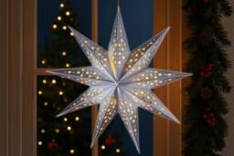 Marco Paul Hanging LED Silver Origami Star Christmas Decoration - Size: 50 cm x 50 cm - thumbnail 5