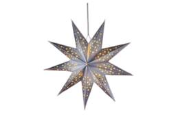 Marco Paul Hanging LED Silver Origami Star Christmas Decoration - Size: 50 cm x 50 cm - thumbnail 2