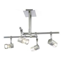 Netlighting Ticino Semi Flush 4 Light G9 Satin Chrome in Grey - thumbnail 1