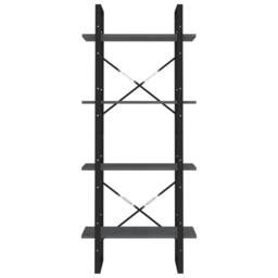 Berkfield Home 4-Tier Book Cabinet Grey 60x30x140 cm Solid Pine Wood - Size: 60 x 30 x 140 cm - thumbnail 5