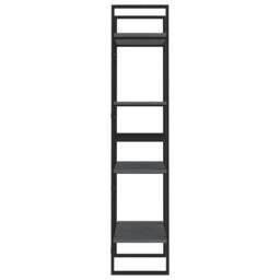 Berkfield Home 4-Tier Book Cabinet Grey 60x30x140 cm Solid Pine Wood - Size: 60 x 30 x 140 cm - thumbnail 6