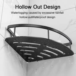 SPETLEK 2PCS Corner Shower Rack Shelf Bathroom Storage in Black - thumbnail 3