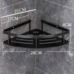 SPETLEK 2PCS Corner Shower Rack Shelf Bathroom Storage in Black - thumbnail 2