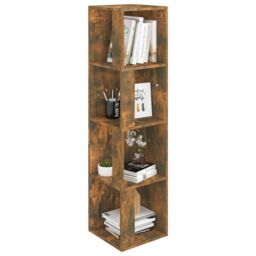 Berkfield Home Corner Cabinet Smoked Oak 33x33x132 cm Engineered Wood in Brown - Size: 33 x 33 x 132 cm - thumbnail 6
