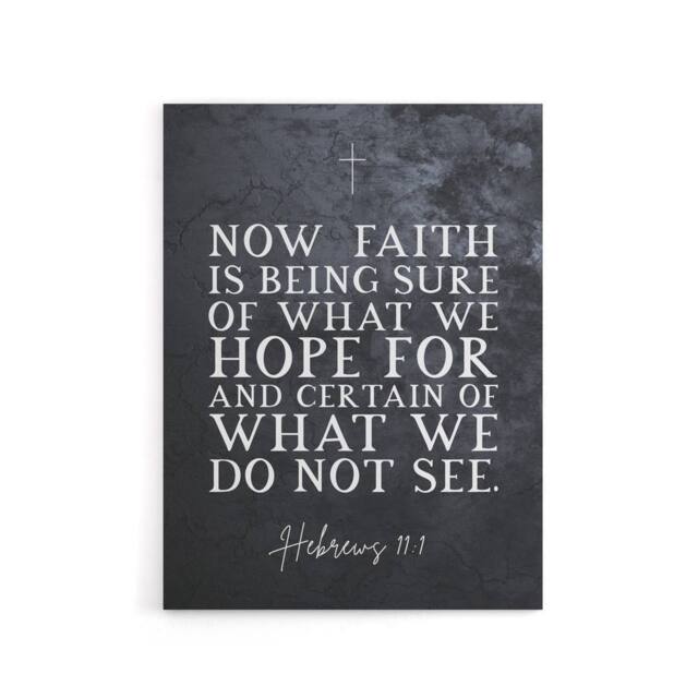 "Artery8 Hebrews 11 1 Faith Is Being Sure Bible Quote Canvas Wall Art Print in Grey - Size: W18"" x H24""" - image 1