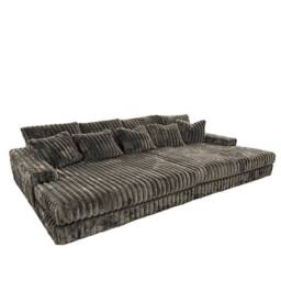 SNUG FURNITURE BIRMINGHAM LTD Large Jumbo Cord Cinema Sofa 4 Seater in Grey - thumbnail 2