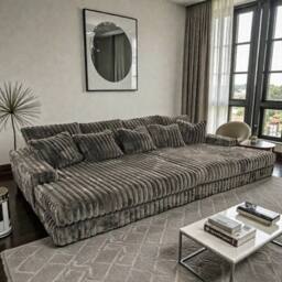 SNUG FURNITURE BIRMINGHAM LTD Large Jumbo Cord Cinema Sofa 4 Seater in Grey - thumbnail 1