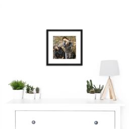 Artery8 Jones Beguiling Merlin Lady Lake Arthur Painting 8X8 Inch Square Wooden Framed Wall Art Print Picture with Mount in Black - thumbnail 2