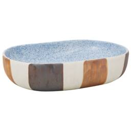 Berkfield Home Countertop Basin Multicolour Oval 59x40x14 cm Ceramic - Size: 59 x 40 x 14 cm - thumbnail 1
