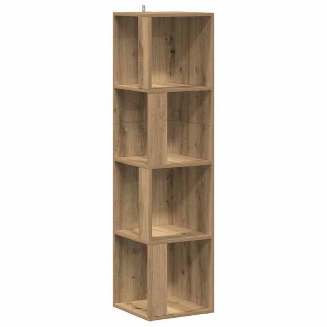 Berkfield Home Corner Cabinet Artisan Oak 33x33x132 cm Engineered Wood in Brown - Size: 33 x 33 x 132 cm - image 1