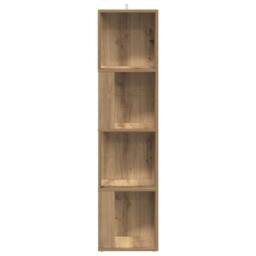 Berkfield Home Corner Cabinet Artisan Oak 33x33x132 cm Engineered Wood in Brown - Size: 33 x 33 x 132 cm - thumbnail 4