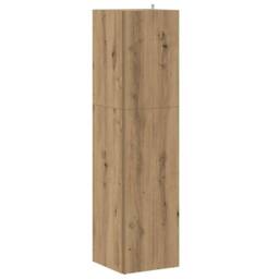Berkfield Home Corner Cabinet Artisan Oak 33x33x132 cm Engineered Wood in Brown - Size: 33 x 33 x 132 cm - thumbnail 5