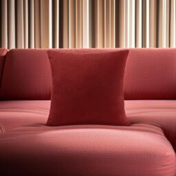 Luxury Living Velvet Chenille Cushion in Red - Size: 45 cm x 45 cm - thumbnail 1