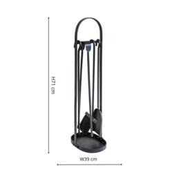 Ivyline Curved Companion Set Black H71cm W19cm - thumbnail 4