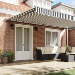 Berkfield Home Retractable Awning Manual Anthracite & White 500x300 cm - thumbnail 3