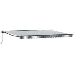 Berkfield Home Retractable Awning Manual Anthracite & White 500x300 cm - thumbnail 2