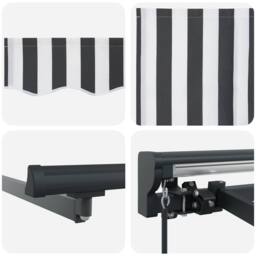 Berkfield Home Retractable Awning Manual Anthracite & White 500x300 cm - thumbnail 8