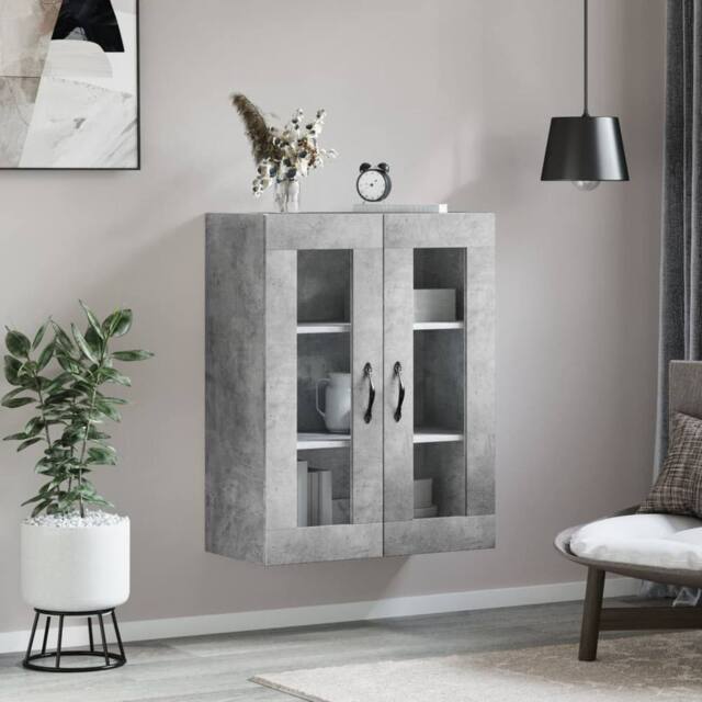 Berkfield Home Wall Mounted Cabinet Concrete Grey 69.5x34x90 cm Engineered Wood - image 1