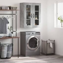 Berkfield Home Wall Mounted Cabinet Concrete Grey 69.5x34x90 cm Engineered Wood - thumbnail 2