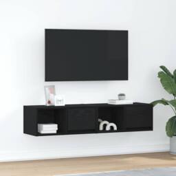 Berkfield Home TV Cabinets 2 pcs Black Oak 60x31x25.5 cm Engineered Wood - thumbnail 2