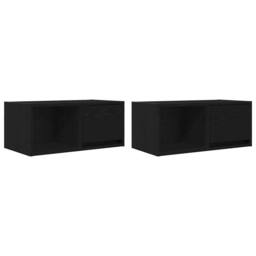 Berkfield Home TV Cabinets 2 pcs Black Oak 60x31x25.5 cm Engineered Wood - thumbnail 3