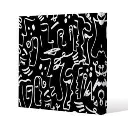 Benjamin Tate Design Geometric Shapes Repeating (Canvas Print) / 127 x 127 x 4cm in Natural - Size: 127 x 127 x 4 cm - thumbnail 1