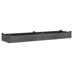 Berkfield Home Garden Raised Bed with Liner Grey 240x60x25 cm Solid Wood Fir - Size: 240 x 60 x 25 cm - thumbnail 2