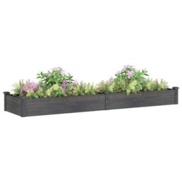 Berkfield Home Garden Raised Bed with Liner Grey 240x60x25 cm Solid Wood Fir - Size: 240 x 60 x 25 cm - thumbnail 3