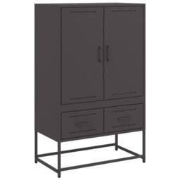 Berkfield Home Highboard Black 68x39x111.5 cm Steel - thumbnail 1