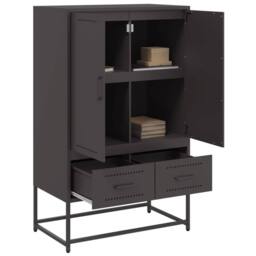 Berkfield Home Highboard Black 68x39x111.5 cm Steel - thumbnail 4