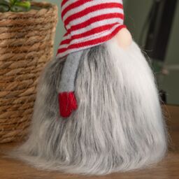 Samuel Alexander 34cm Festive Gonk Cuddly Santa Indoor Christmas Plush Decoration in Striped Hat in Red - thumbnail 6