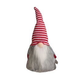 Samuel Alexander 34cm Festive Gonk Cuddly Santa Indoor Christmas Plush Decoration in Striped Hat in Red - thumbnail 9