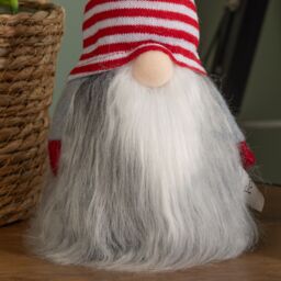 Samuel Alexander 34cm Festive Gonk Cuddly Santa Indoor Christmas Plush Decoration in Striped Hat in Red - thumbnail 5