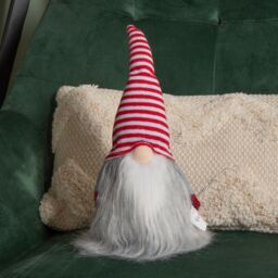 Samuel Alexander 34cm Festive Gonk Cuddly Santa Indoor Christmas Plush Decoration in Striped Hat in Red - thumbnail 8