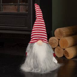 Samuel Alexander 34cm Festive Gonk Cuddly Santa Indoor Christmas Plush Decoration in Striped Hat in Red - thumbnail 2
