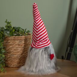 Samuel Alexander 34cm Festive Gonk Cuddly Santa Indoor Christmas Plush Decoration in Striped Hat in Red - thumbnail 7