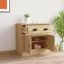 Berkfield Home Sideboard Sonoma Oak 70x35.5x67.5 cm Engineered Wood in Brown - thumbnail 3