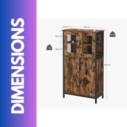 FURNOS Multipurpose Kitchen Sideboard Buffet Cabinet With Doors in Brown - thumbnail 6