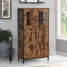 FURNOS Multipurpose Kitchen Sideboard Buffet Cabinet With Doors in Brown - thumbnail 2