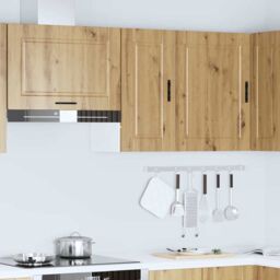 Berkfield Home Kitchen Wall Cabinet¬†Porto Artisan Oak Engineered Wood in Brown - thumbnail 3