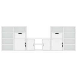 Berkfield Home 5 Piece TV Units with Storage ODDA White Solid Wood Pine - thumbnail 9