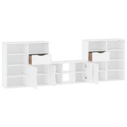Berkfield Home 5 Piece TV Units with Storage ODDA White Solid Wood Pine - thumbnail 5