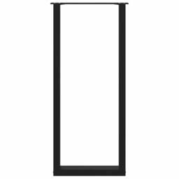 Berkfield Home Modern Coffee Table Legs U-Shaped 2 pcs Black 40x(110-111) cm Steel - thumbnail 5