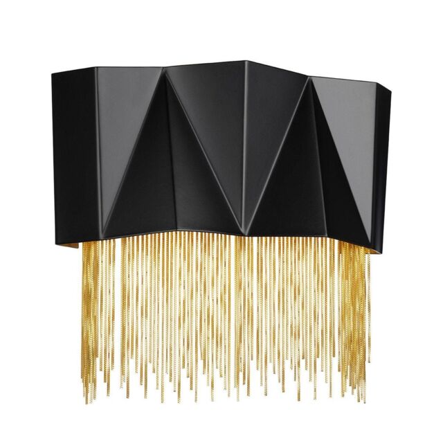 Netlighting Zuma 3 Light Wall Light Satin Black Gold G9 - image 1