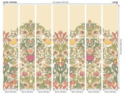 Origin Murals Birds, Fruit & Foliage Wall Mural in Gold - Size: W350 cm x H280 cm - thumbnail 4
