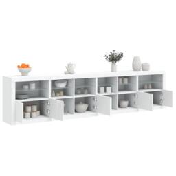 Berkfield Home Sideboard with LED Lights White 283x37x67 cm - Size: 283 x 37 x 67 cm - thumbnail 4